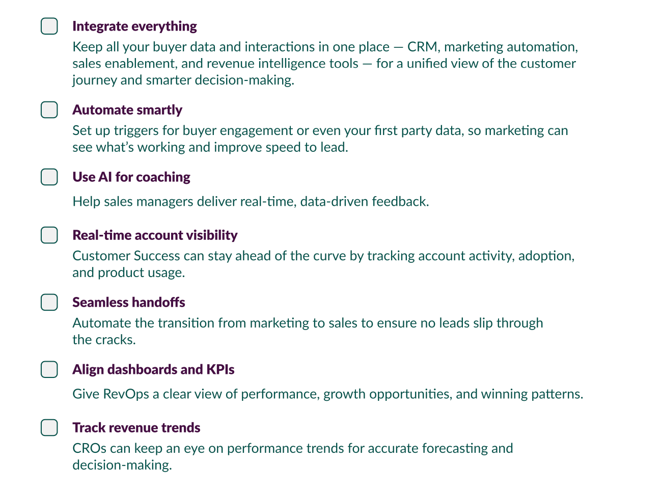 Get the most out of your rev orchestration program checklist